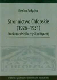 Stronnictwo Chłopskie 1926-1931 - okładka książki