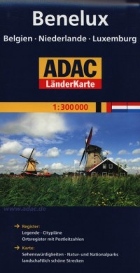 Benelux. ADAC LanderKarte (w skali - okładka książki