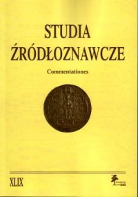 Studia Źródłoznawcze. Tom XLIX - okładka książki