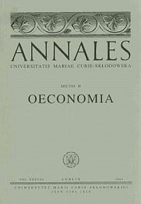 Annales UMCS, sec. H (Oeconomia), - okładka książki