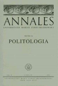 Annales UMCS, sec. K (Politologia), - okładka książki