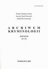 Archiwum kryminologii. Tom 27 (2003-2004) - okładka książki