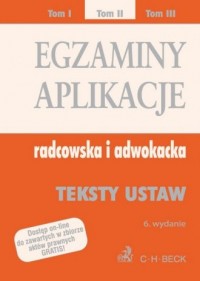 Egzaminy aplikacje radcowska i - okładka książki