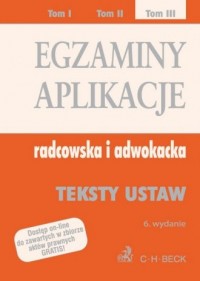 Egzaminy aplikacje radcowska i - okładka książki