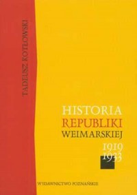 Historia Republiki Weimarskiej - okładka książki