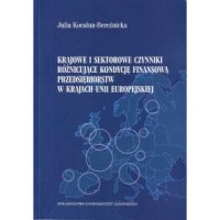 Krajowe i sektorowe czynniki różnicujące - okładka książki