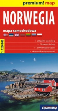 Norwegia 1:1 200 000. Mapa samochodowa - okładka książki