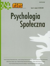 Psychologia Społeczna nr 4(19)/2011. - okładka książki