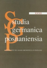 Studia Germanica Posnaniensia XXXII - okładka książki
