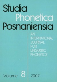 Studia Phonetica Posnaniensia 8/2007 - okładka książki