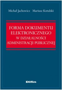 Forma dokumentu elektronicznego - okładka książki