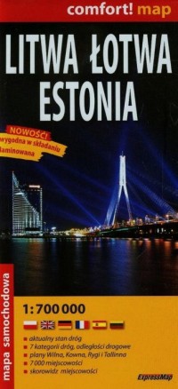 Litwa. Łotwa. Estonia. Mapa samochodowa - okładka książki