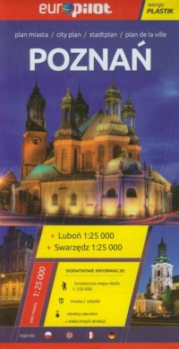 Poznań. Foliowany plan miasta (skala - okładka książki