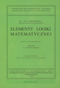 Elementy logiki matematycznej - okładka książki