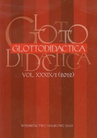 Glottodidactica vol. XXXIX/1 (2012) - okładka książki