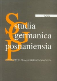Studia Germanica Posnaniensia XXX - okładka książki