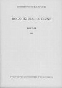 Roczniki Biblioteczne XLIX/2005 - okładka książki