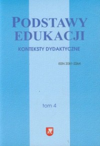 Podstawy edukacji. Tom 4. Konteksty - okładka książki