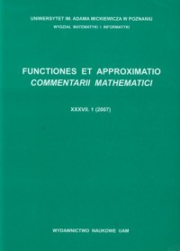 Functiones et approximatio. Tom - okładka książki