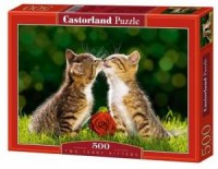 Dwa kotki i róża (puzzle - 500 - zdjęcie zabawki, gry