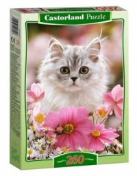 Kot w kwiatach (puzzle kartonowe - zdjęcie zabawki, gry