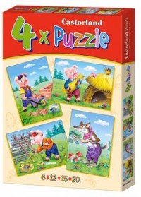Trzy świnki (4 x puzzle) - zdjęcie zabawki, gry
