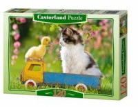 Kot i kaczuszka (puzzle kartonowe - zdjęcie zabawki, gry