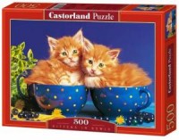 Koty w filiżankach (puzzle - 500 - zdjęcie zabawki, gry