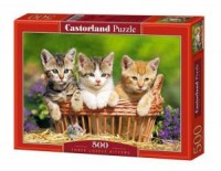 Trzy kotki w koszyczku (puzzle - zdjęcie zabawki, gry