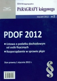 PDOF 2012. Ustawa o podatku dochodowym - okładka książki