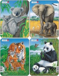 Koala / Słoń / Tygrys / Panda (puzzle-4x9 - zdjęcie zabawki, gry