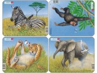 Lew / Słoń / Małpa / Zebra (puzzle-4x9 - zdjęcie zabawki, gry