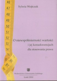 O niewspółmiernosci wartości i - okładka książki