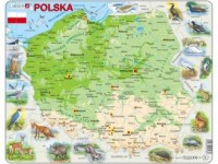 Polska, mapa ze zwierzętami (puzzle - zdjęcie zabawki, gry