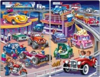 Samochody (puzzle-2x15 elem.). - zdjęcie zabawki, gry