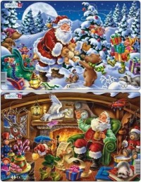 Święty Mikołaj (puzzle-2x15 elem.) - zdjęcie zabawki, gry