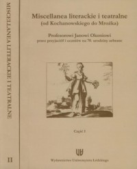 Miscellanea literackie i teatralne - okładka książki