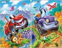 Samochody (puzzle -2x12 elem.). - zdjęcie zabawki, gry