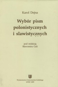 Wybór pism polonistycznych i slawistycznych - okładka książki