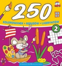 250 kolorowanek rebusów labiryntów - okładka książki