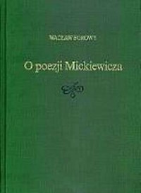 O poezji Mickiewicza - okładka książki