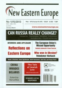 New Eastern Europe 1/2013 - okładka książki