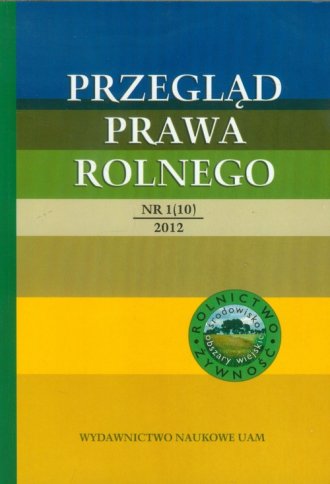 Przegląd Prawa Rolnego 1(10)/2012 - okładka książki