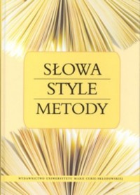 Słowa. Style. Metody - okładka książki