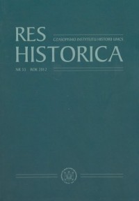 Res Historica. Tom 33 (2012) - okładka książki