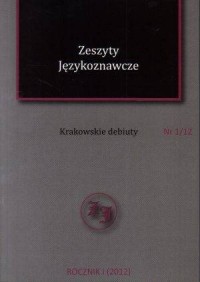 Zeszyty Językoznawcze 1/2012. Krakowskie - okładka książki