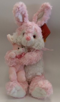 Króliczek z maleństwem (25 cm różowy) - zdjęcie zabawki, gry