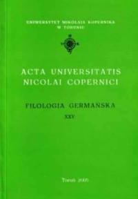 AUNC, Filologia germańska XXV - okładka książki