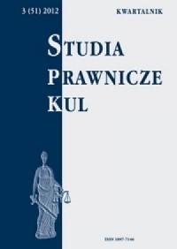 Studia prawnicze KUL, 3(51)/2012 - okładka książki