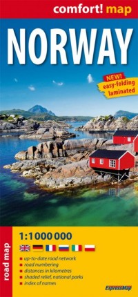 Norwegia - laminowana mapa samochodowa - okładka książki